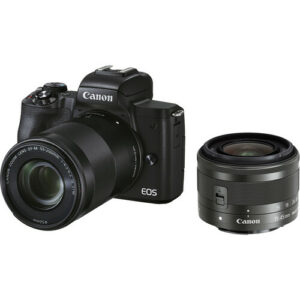 佳能 Canon EOS M50 Mark II 相機 (黑) 連 EF-M 15-45mm 及 EF-M 55-200mm 雙鏡頭套裝 可換鏡頭式數碼相機