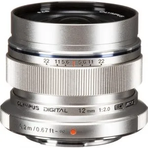 奧林巴斯 Olympus M.ZUIKO DIGITAL ED 12mm f/2.0 鏡頭 (M43 卡口 / 銀色) 原廠鏡頭