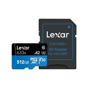 Lexar High-Performance 633x microSDXC UHS-I 記憶卡連SD卡轉接器 (512GB) 記憶卡 / 儲存裝置