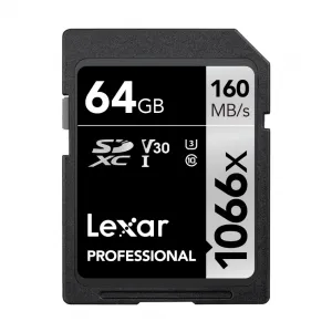 Lexar Professional 1066x SDXC UHS-I記憶卡 Silver系列 (64GB) SD 卡