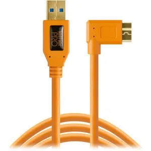 Tether Tools USB 3.0 Type-A 公頭轉 Micro-USB 直角公頭電線 (15′/橙色) 線材