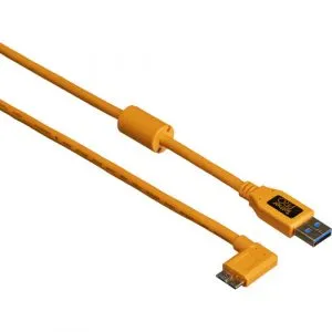 Tether Tools USB 3.0 Type-A 公頭轉 Micro-USB 直角公頭電線 (15′/橙色) 線材