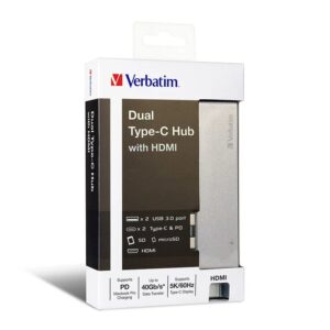 Verbatim 雙Type C 接頭擴展器連HDMI (灰色) 記憶卡 / 儲存裝置