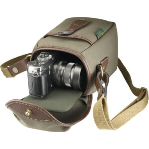 白金漢 Billingham 72 小型相機袋 (灰綠色纖維布/巧克力皮革) 相機袋