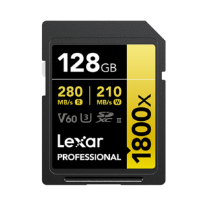 Lexar Professional 1800X SDXC UHS-II Card Gold Series 記憶卡 (128GB)
