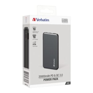 Verbatim 20000mAH 100W PD & QC 3.0 Power Pack 行動電源 (黑色)