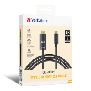 Verbatim 8K Type C 轉 HDMI 2.1 連接線 (200cm) 連接線