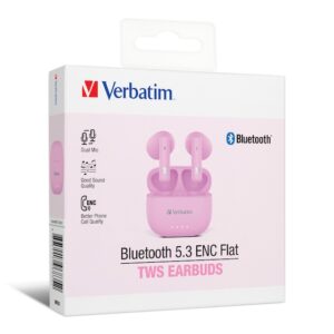 Verbatim 5.3 ENC Flat 無線藍牙耳機 (紫色) 個人影音設備