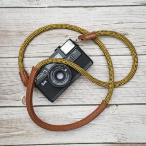 A-MoDe 120cm Camera Strap with Leather Shoulder Pad 法國Beal登山繩帶頸位保護墊 (黃色) 相機帶