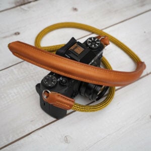 A-MoDe 120cm Camera Strap with Leather Shoulder Pad 法國Beal登山繩帶頸位保護墊 (黃色) - Image 3