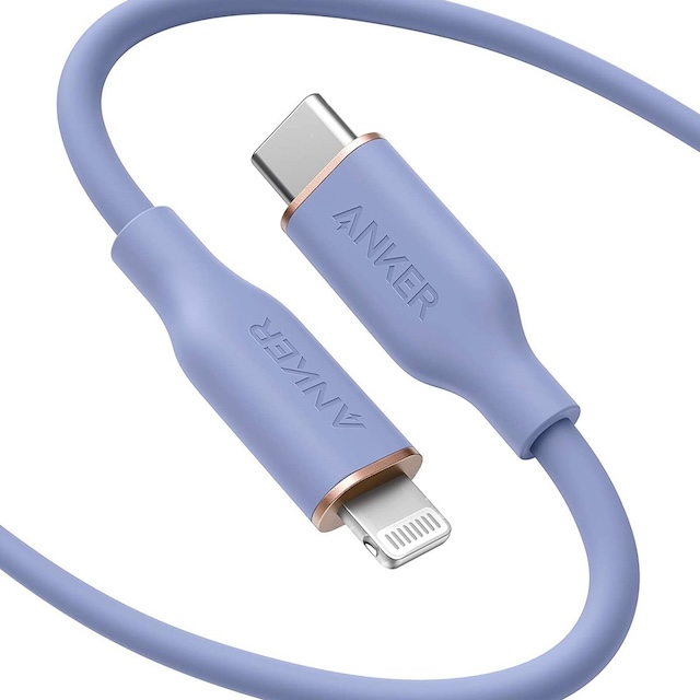 ANKER Powerline III Flow USB-C – Lightning 充電線 (1.8m/紫色） 傳輸線