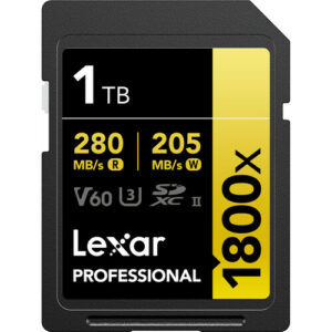 Lexar Professional 1800X SDXC UHS-II Card Gold Series 記憶卡 (1TB) 記憶卡