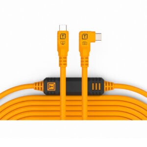 Tether Tools USB-C 轉 USB-C 直角傳輸線 (9.4m/橙色)