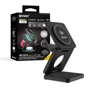 XPower WLS23 Mark II 3合1 Qi2 23W MagSafe磁吸無線充電座 (黑色) 充電器 XPower WLS23 Mark II 3合1 Qi2 23W MagSafe磁吸無線充電座 (黑色) 充電器